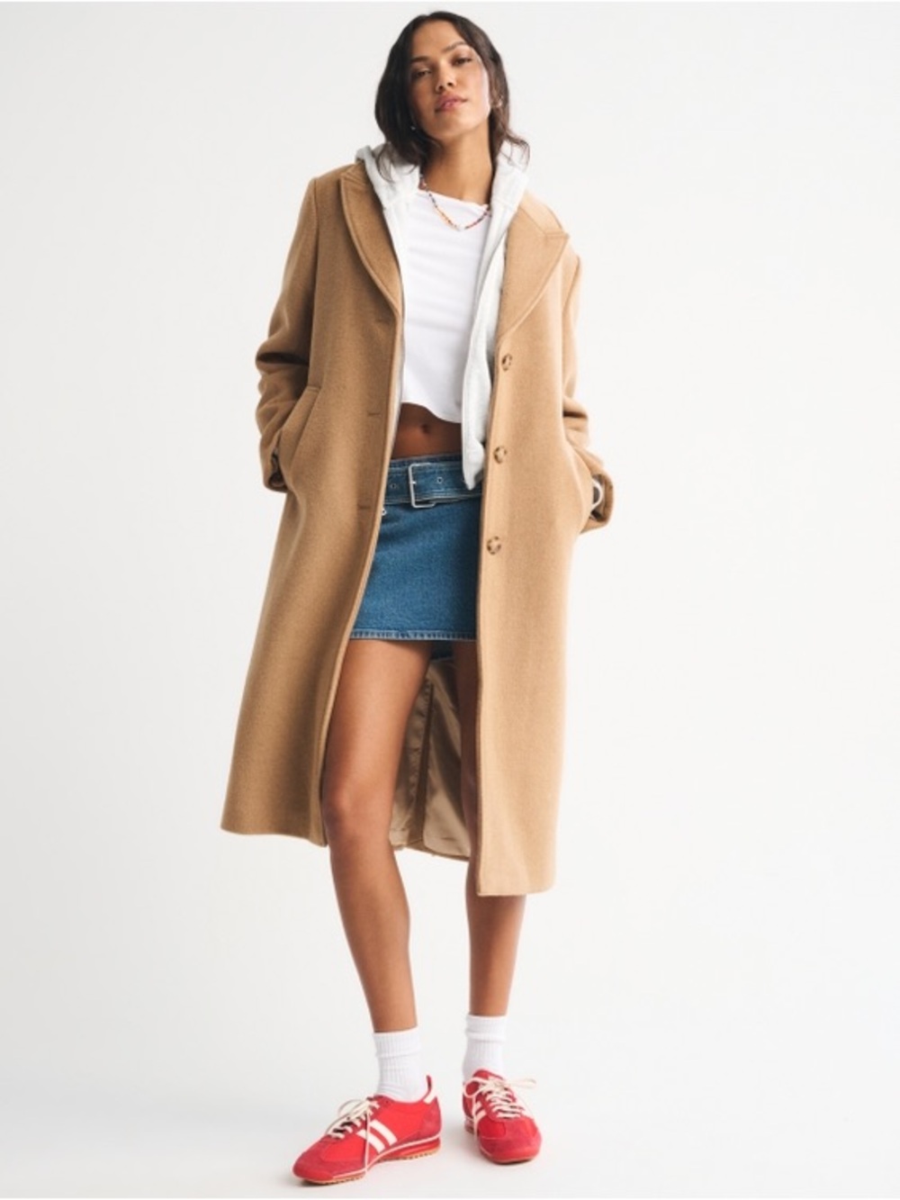 Abercrombie & Fitch The A&F Dad Coat in Camel size M